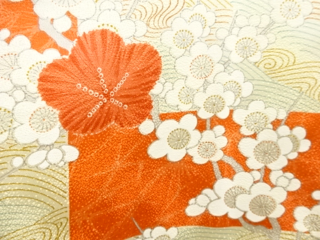  枝梅模様小紋着物